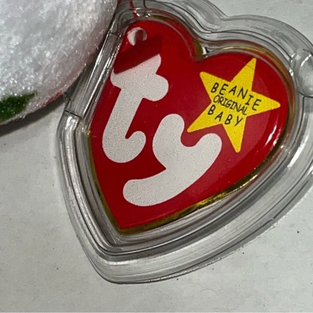 Ty 1998 Holiday Teddy‎ Bear Beanie Baby Santa Hat, Decorated with Holly